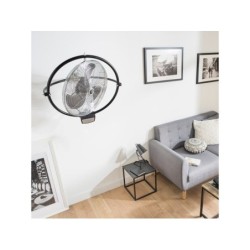 Ventilateur mural Minto 111 w d50 cm, noir