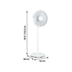 Ventilateur sur pied digital, Loft 40 cm, 50W blanc