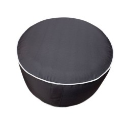 Pouf rond gonflabe, H.23 x diam. 53 cm, gris