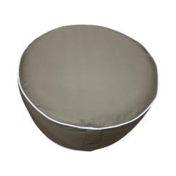 Pouf rond gonflabe, H.23 x diam. 53 cm, taupe