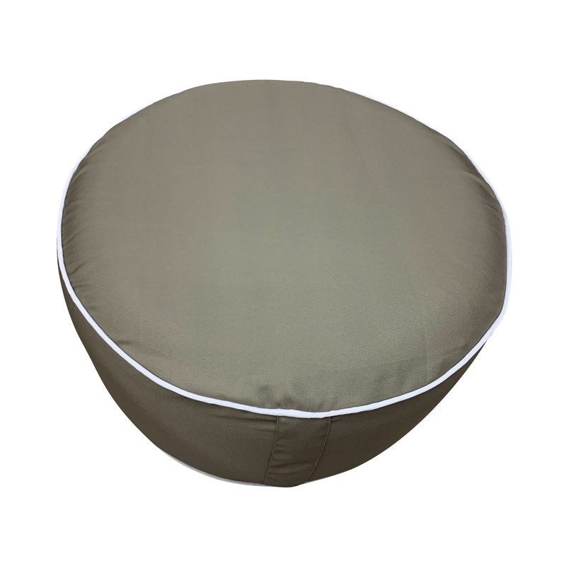 Pouf rond gonflabe, H.23 x diam. 53 cm, taupe