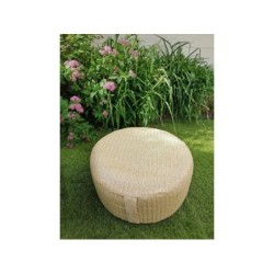 Pouf rond gonflabe, H.23 x diam. 53 cm, sable