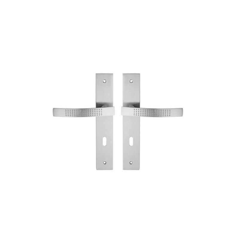2 poignées de porte Louna trou de clé INSPIRE, aluminium entraxe 195 mm