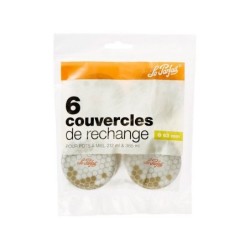 Lot de 6 couvercles  pot miel to diam. 63 mm decore