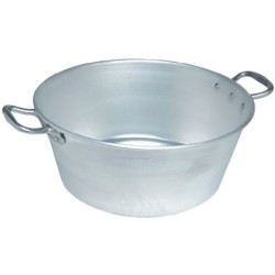 "Bassine à gras lourde pro type ""landaise"" aluminium diam. 60 55l Ep. 3,5 mm"