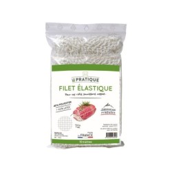 Filet élastique roti/saucisson/coppa 40% polyester/60% latex blanc 10 m