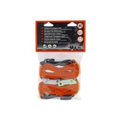 Lot de 2 sangles de serrage, polypropylene, XL PERFORM TOOLS, 3mx25mm, 150kg, crochets orange