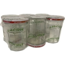 Lot de 6 confituriers 385 ml couvercle décore LE PRATIQUE diam. 82mm