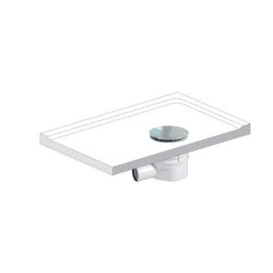 Bonde capot extra-plate horizontale pour receveur de douche diam. 90 mm h. 85 mm en inox, EQUATION