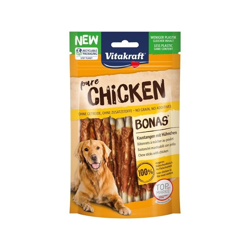 Friandise pour chien VITAKRAFT BONAS os calcium poulet, 80 g