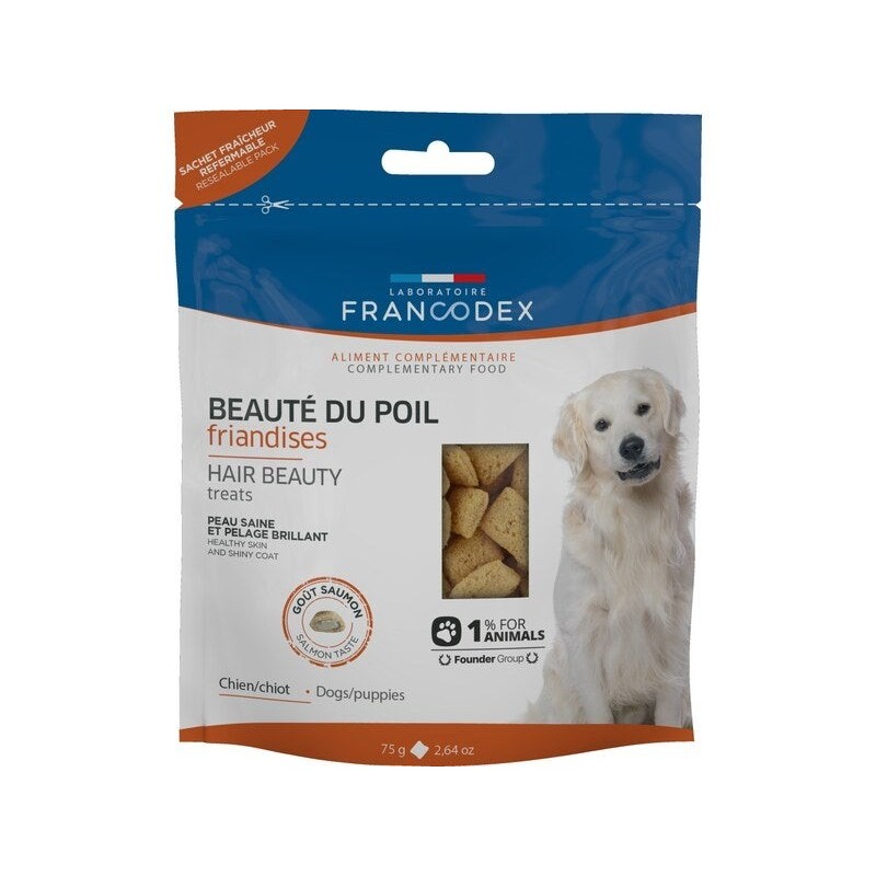 Friandise chien beauté du poils oméga 3/6 - biotine/zinc  75g FRANCODEX