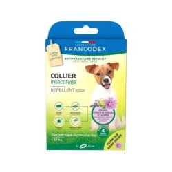 Collier insectifuge chiot/chien - 10 kg, margosa/geraniol/lavandin, 35 cm