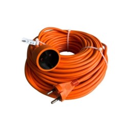 Rallonge électrique de jardin sans terre L.40 m HO5VVF 2X1.5m², orange