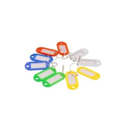 Lot de 10 porte-étiquettes en plastique, STANDERS, L.50 x l.23 mm coloris flashy