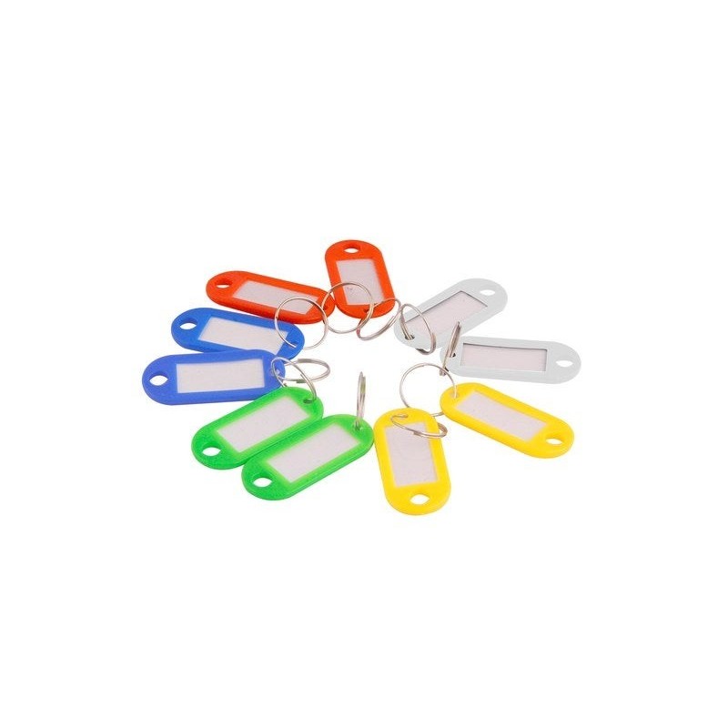 Lot de 10 porte-étiquettes en plastique, STANDERS, L.50 x l.23 mm coloris flashy