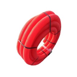 Gaine Pour Réseaux Enterrés Janoflex Rouge, Diam.63 Mm, L.25 M