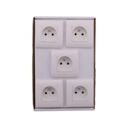 Lot de 5 prises avec terre chantier, blanc