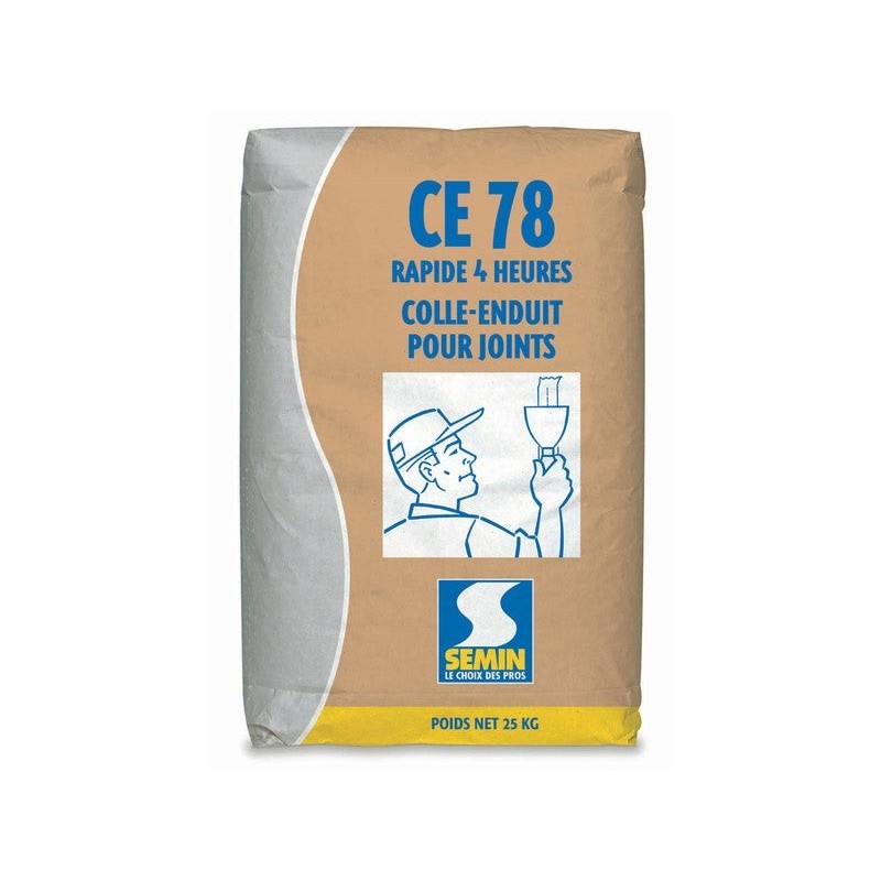 Enduit Joint Plaque Plâtre Ce78 4H Semin, Poudre 25Kg