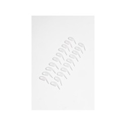 Lot De 20 Crochets En Plastique Blanc Extens, L.14 Cm