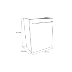 Meuble lave-mains L. 40 x H. 57.7 x P. 24 cm, blanc, REMIX