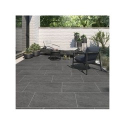 Carrelage Sol Et Mur Forte Effet Pierre Gris Moyen Quartzite L.30 X L.60.4 Cm