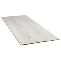 Lambris en pvc bois fin blanc, GROSFILLEX, L.260 x l.37.5 cm x Ep.8 mm