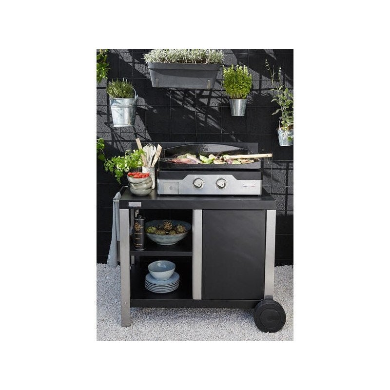 Desserte pour barbecue Signature allure, noir / inox