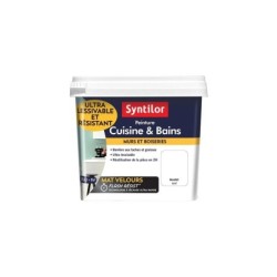 Peinture Mur Cuisine Et Bains Syntilor Blanc Mat 0.75 L