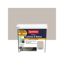 Peinture Mur Cuisine Et Bains Syntilor Gris Lin Mat 0.75 L