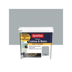 Peinture Mur Cuisine Et Bains Syntilor Gris Galet Mat 0.75 L