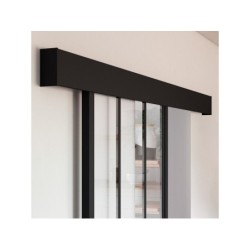 Rail coulissant et habillage Yumbo 2 ARTENS noir, pour porte 73/83/93 cm