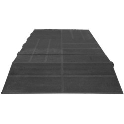 Dalle clipsable composite mixtile, anthracite, L. 41.5 x L. 41.5 cm x Ep. 45 mm