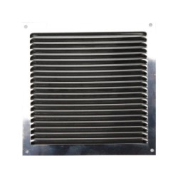 Grille d'aération acier inoxydable naturel, L.17 X L.17 Cm