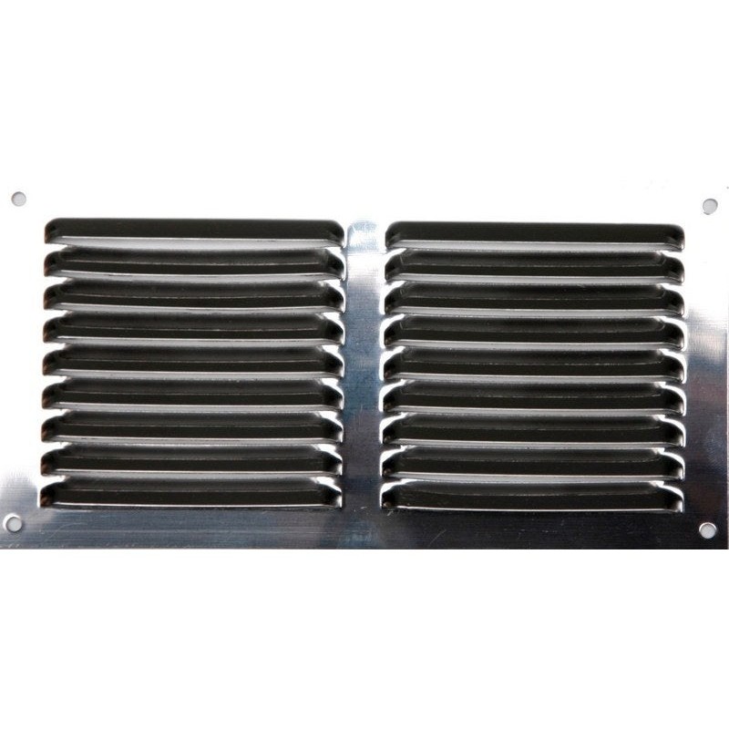 Grille d'aération acier inoxydable naturel, L.20 X L.10 Cm