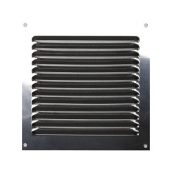 Grille d'aération acier inoxydable naturel, L.15 X L.15 Cm