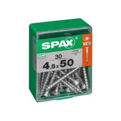 Lot De 30 Vis Acier Tête Autofraisée Plate Spax, Diam.4.5 Mm X L.50 Mm