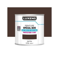 Peinture Bois Extérieur / Intérieur Luxens, Marron Satiné 0.5 L