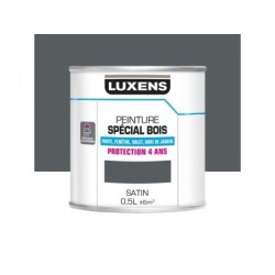 Peinture Bois Extérieur / Intérieur Luxens, Gris Basalte Satiné 0.5 L