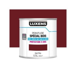 Peinture Bois Extérieur / Intérieur Luxens, Rouge Basque Satiné 0.5 L