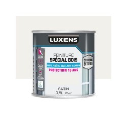 Peinture bois extérieur Conditions extrêmes LUXENS, blanc satiné 0.5 l