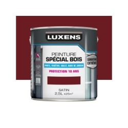 Peinture Bois Extérieur / Intérieur Satin Rouge Basque Luxens 2.5 L