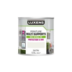 Peinture multimatériaux extérieur, LUXENS, 0.5 L blanc satiné