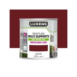 Peinture multimatériaux Extérieur Luxens Rouge Basque Satiné 0.5 L