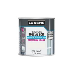 Peinture Bois Extérieur / Intérieur Brillant Blanc Luxens 0.5 L