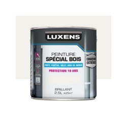 Peinture Bois Extérieur / Intérieur Brillant Blanc Luxens 2.5 L