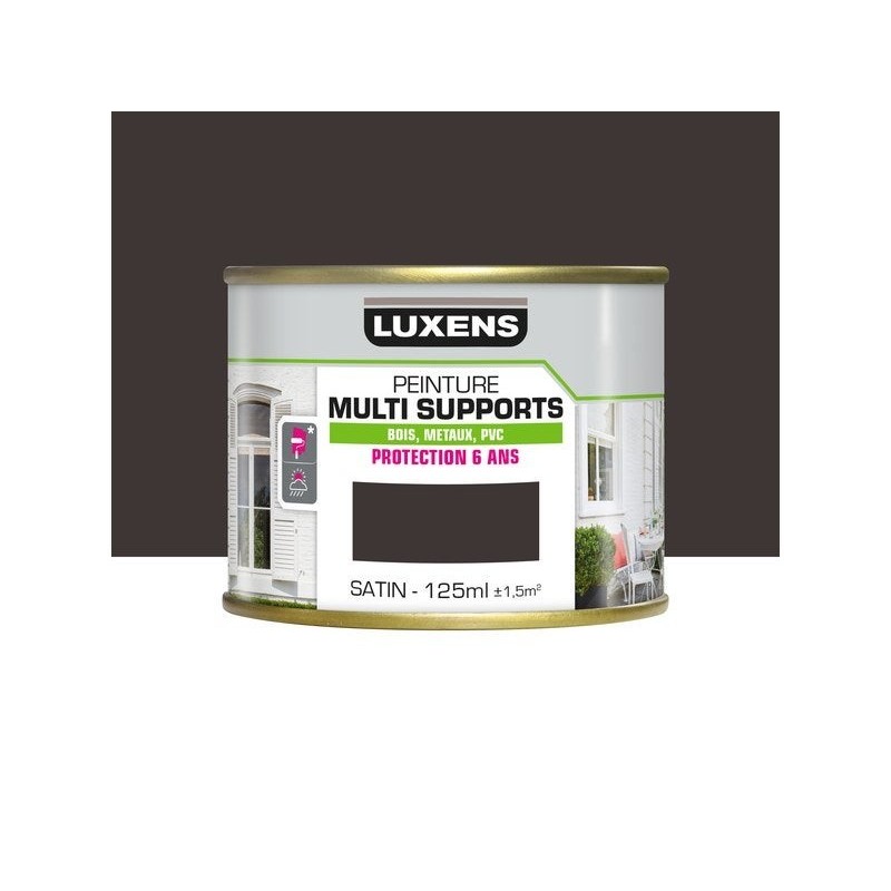 Peinture multimatériaux Extérieur Luxens Brun Gris Satiné 0.125 L