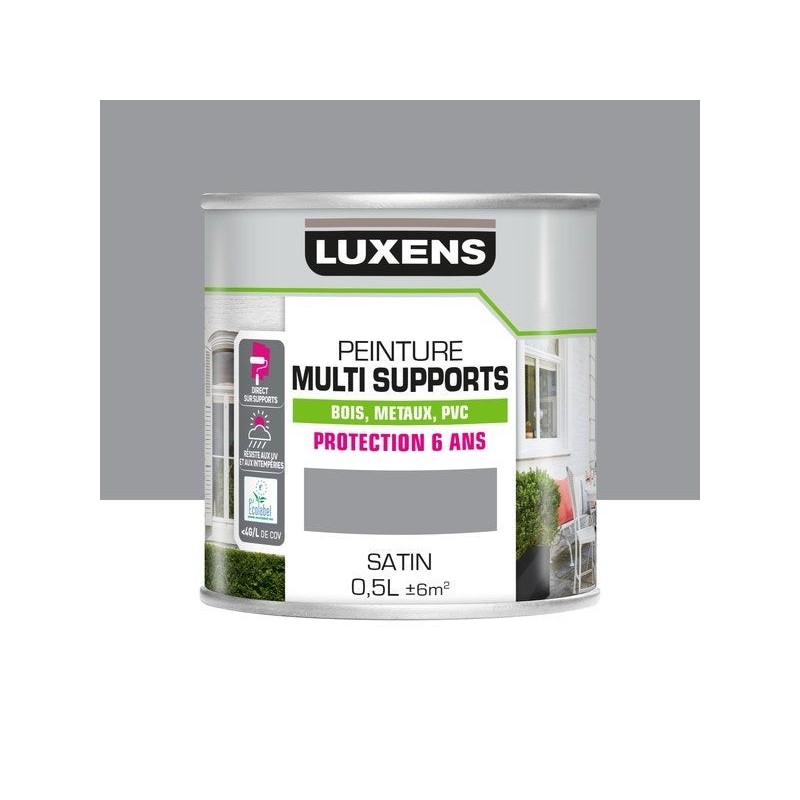 Peinture multimatériaux Extérieur Luxens Granit 3 Satiné 0.5 L