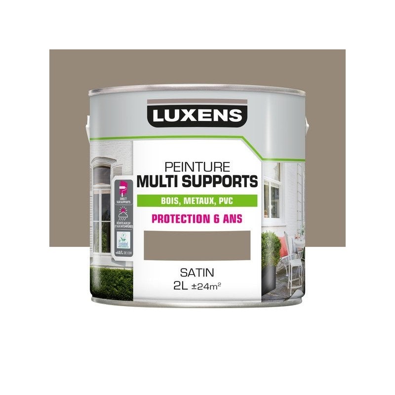 Peinture multimatériaux Extérieur Luxens Trench 3 Satiné 2 L