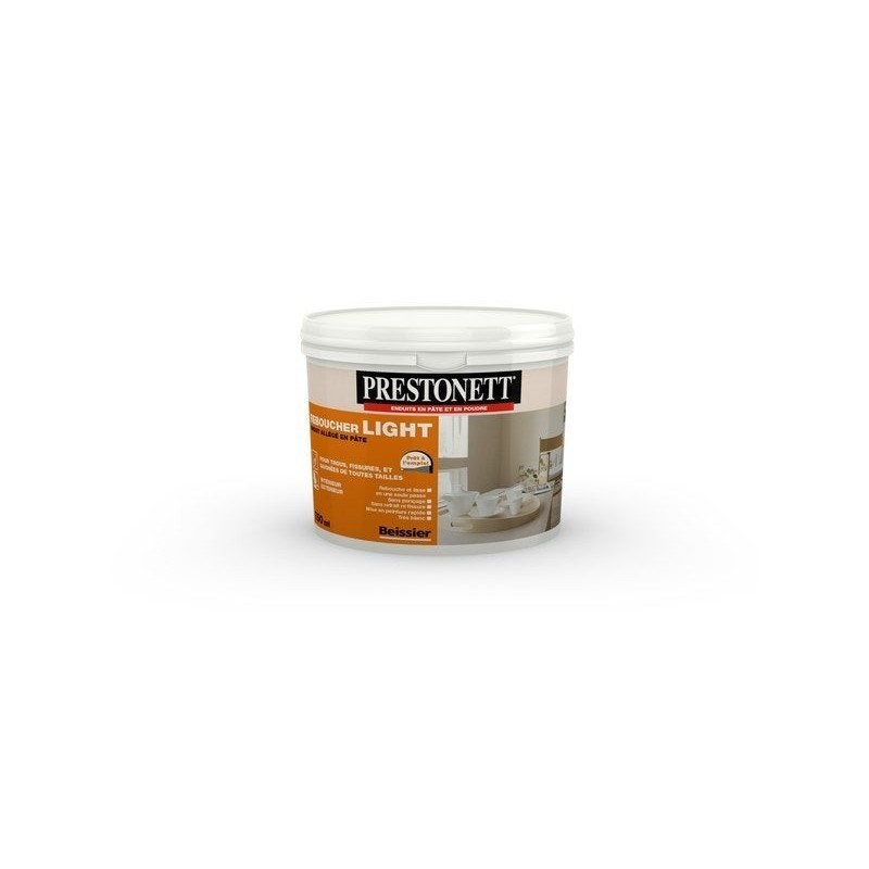 Enduit De Rebouchage Prestonett Light 0.33 Kg Pâte Allégée, Intérieur/Extérieur