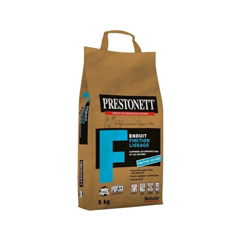 Enduit De Lissage Prestonett F 5 Kg En Poudre, Pour Mur Intérieur